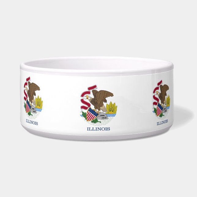 Staat Illinois Flag Pet Bowl Voerbakje (Links)