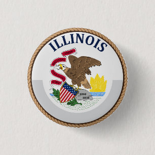 Staat Illinois Flag Seal Button