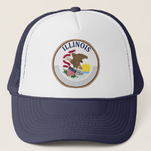 Staat Illinois Flag Seal Trucker Hat Pet