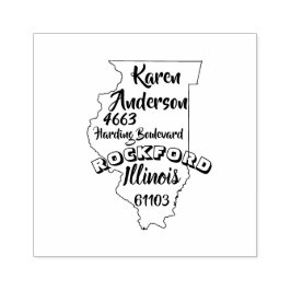 STAAT ILLINOIS LINCOLN RETOURADRES ROCKFORD RUBBERSTEMPEL