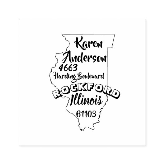 STAAT ILLINOIS LINCOLN RETOURADRES ROCKFORD RUBBERSTEMPEL (Afrduk)