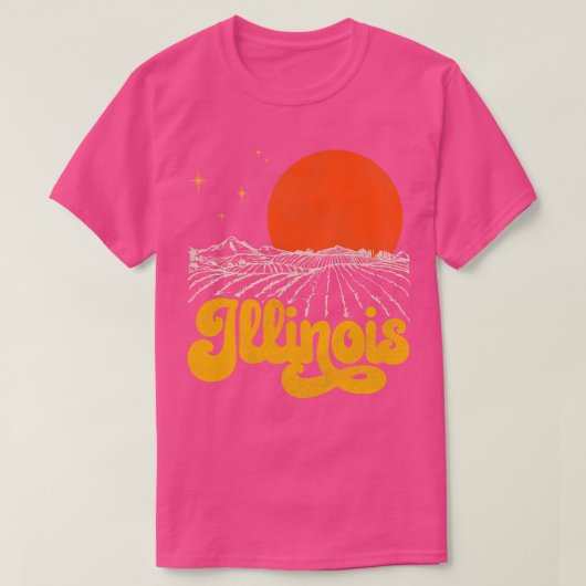 staat Illinois Mid Century Distress A T-shirt (Design voorkant)