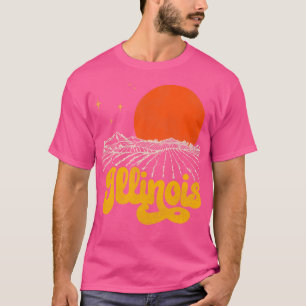  staat Illinois Mid Century Distress A T-shirt