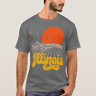  staat Illinois Mid Century Distress A T-shirt