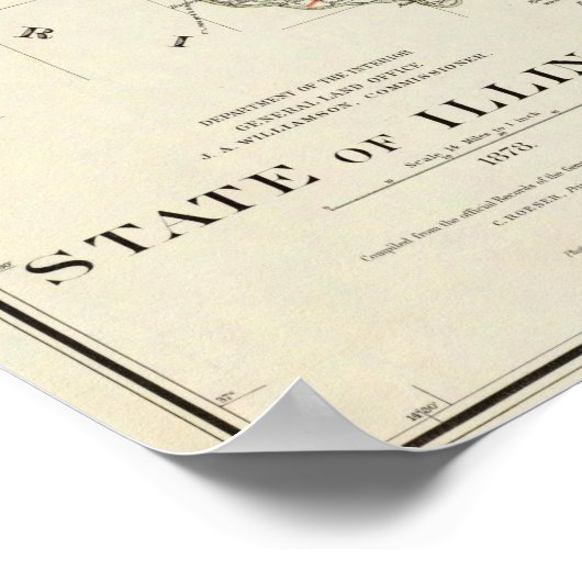 Staat Illinois Poster (Hoek)