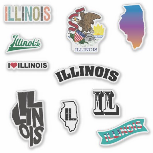 Staat Illinois Sticker (Voorkant)