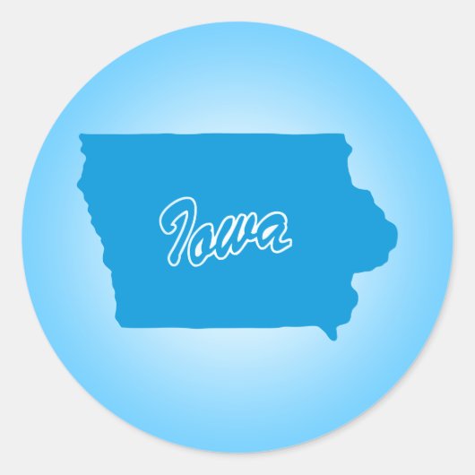 Staat Iowa Ronde Sticker (Voorkant)