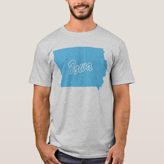 Staat Iowa Shape T-shirt (Voorkant)