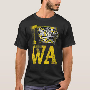  staat Iowa Trendy Wave Iowans Yellow Bl T-shirt