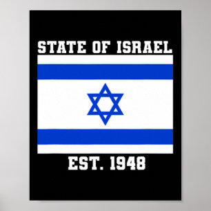 Staat Israël Vlag Est. 1948 Onafhankelijkheidsdag Poster