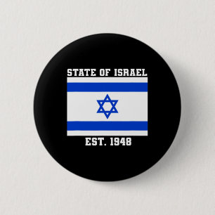 Staat Israël Vlag Est. 1948 Onafhankelijkheidsdag Ronde Button 5,7 Cm
