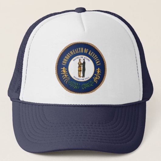 Staat Kentucky Flag Seal Trucker Hat Pet (Voorkant)