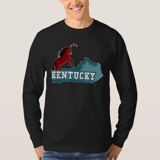 Staat Kentucky Horse Map T-shirt (Voorkant)