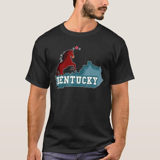 Staat Kentucky Horse Map T-shirt (Voorkant)