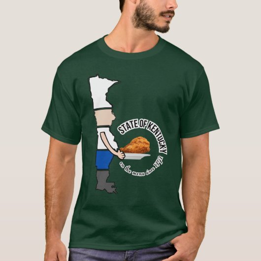 Staat Kentucky op het menu sinds 1792 T-shirt (Voorkant)