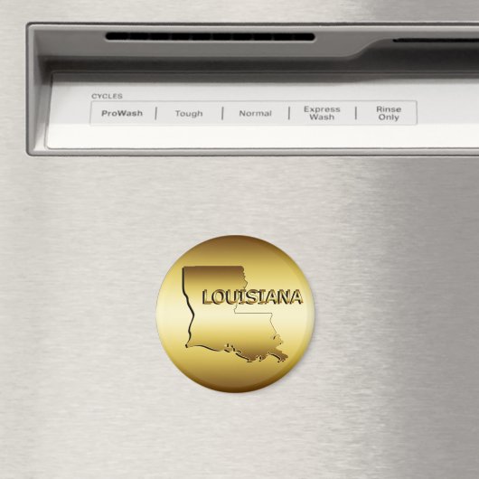 STAAT LOUISIANA GOLD MEDALLION MAGNEET (Insitu (Vaatwasser))