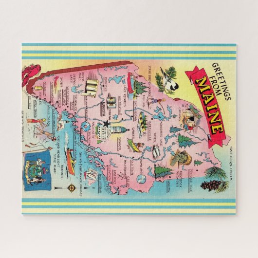  staat Maine 16x20 puzzel (Horizontaal)