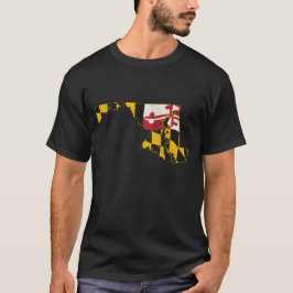 Staat Maryland met vlag van Maryland T-shirt