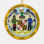 STAAT MARYLAND SEAL KERAMISCH ORNAMENT (Voorkant)