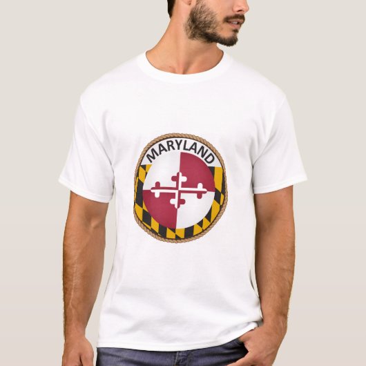 Staat Maryland Vlagzegel T-Shirt (Voorkant)