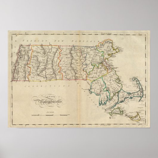 Staat Massachusetts 3 Poster (Voorkant)