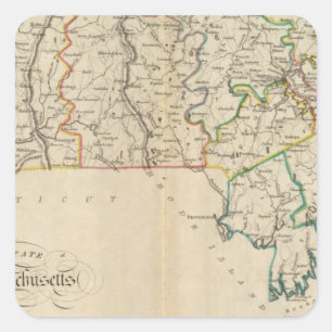 Staat Massachusetts 3 Vierkante Sticker