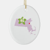 Staat Massachusetts Keramisch Ornament (Rechts)