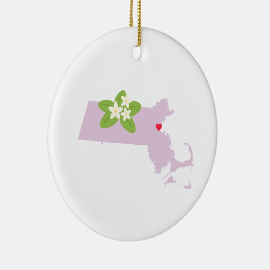 Staat Massachusetts Keramisch Ornament (Rechts)