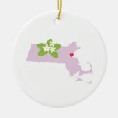 Staat Massachusetts Keramisch Ornament (Voorkant)