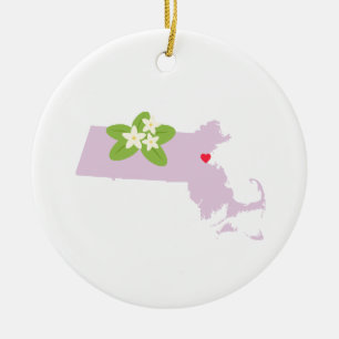 Staat Massachusetts Keramisch Ornament