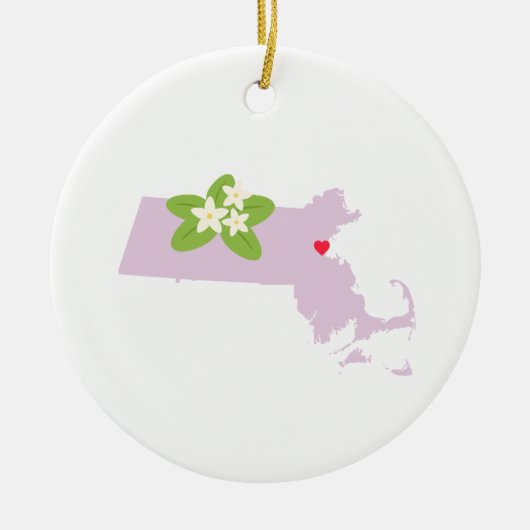 Staat Massachusetts Keramisch Ornament (Voorkant)