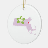 Staat Massachusetts Keramisch Ornament (Links)