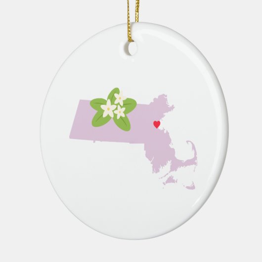 Staat Massachusetts Keramisch Ornament (Links)