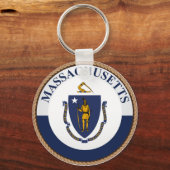 Staat Massachusetts-vlagzegel Sleutelhanger (Voorkant)