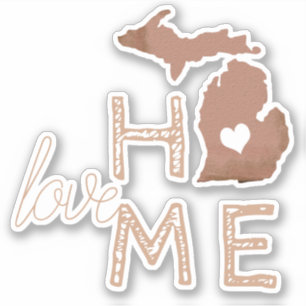 Staat Michigan Copper Silhouette Sticker