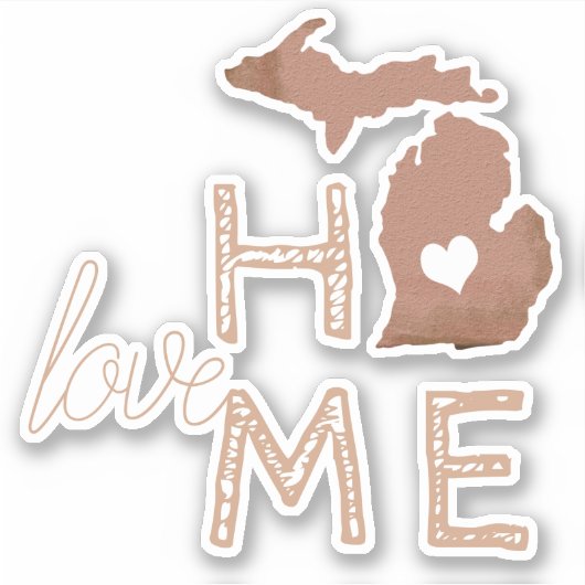 Staat Michigan Copper Silhouette Sticker (Voorkant)