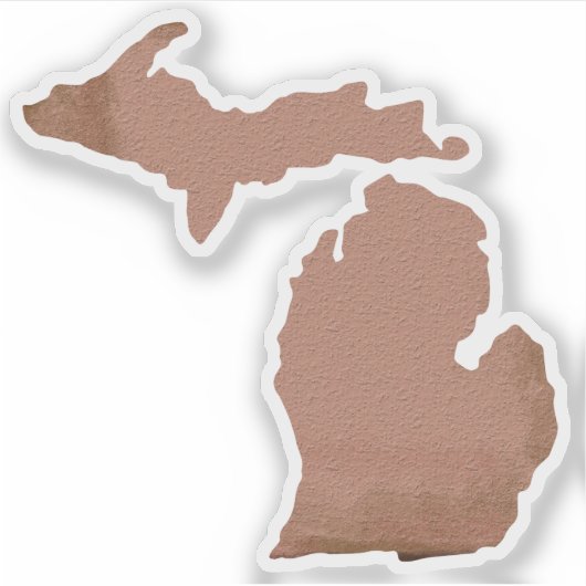 Staat Michigan Copper Silhouette Sticker (Voorkant)