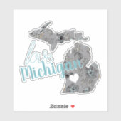 Staat Michigan Gray Waterverf Poppies Sticker (Vel)