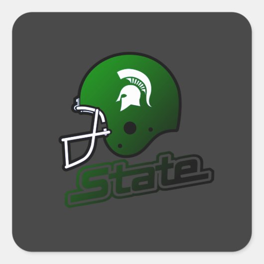 Staat Michigan Green Black Vierkante Sticker (Voorkant)