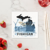 staat Michigan met grote vissen Servet (Insitu)