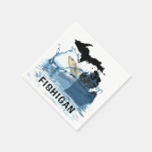 staat Michigan met grote vissen Servet (Hoek)