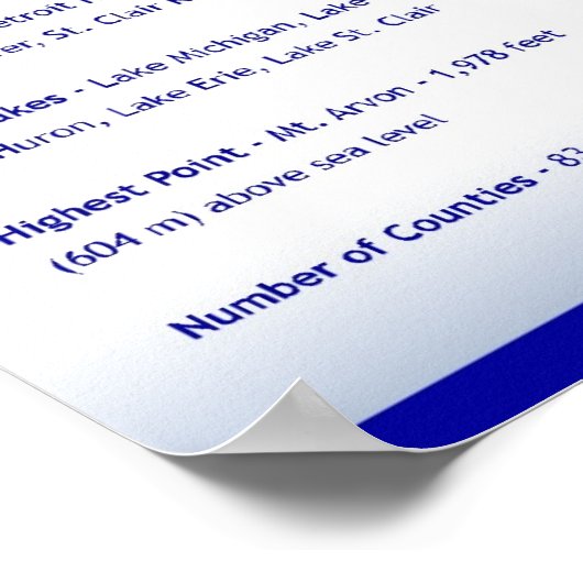 Staat Michigan, MI-Posters Poster (Hoek)