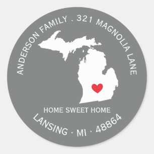 Staat MICHIGAN   Nieuwe sticker van label voor thu