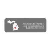 Staat MICHIGAN | Terugkeeradreslabel verplaatsen Etiket (Voorkant)
