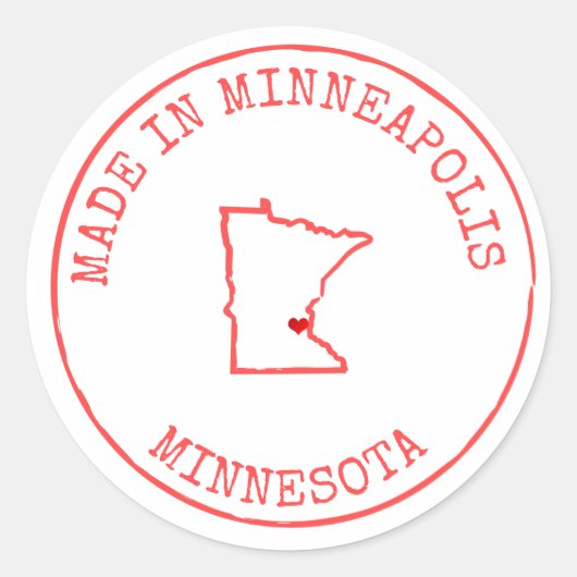 Staat Minnesota/Adres/Business/Wedding Custom Ronde Sticker (Voorkant)