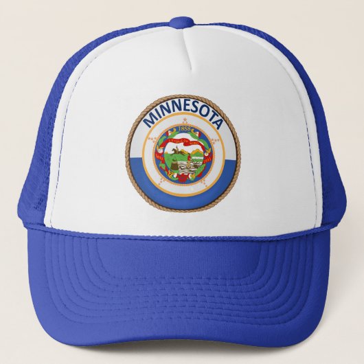 Staat Minnesota Vlaggenzeehond Trucker Hat Pet (Voorkant)