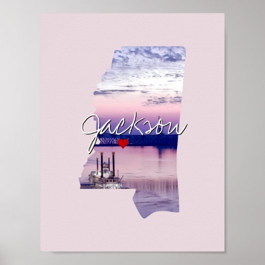 Staat Mississippi Foto invoegen en naam stad Poster (Voorkant)