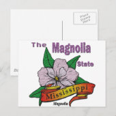 Staat Mississippi Magnolia Flower Briefkaart (Voorkant / Achterkant)