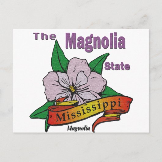 Staat Mississippi Magnolia Flower Briefkaart (Voorkant)
