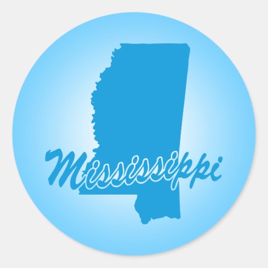 Staat Mississippi Ronde Sticker (Voorkant)